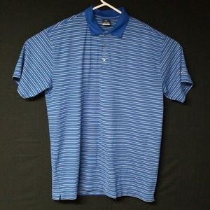 Nike dri fit blue stripped gold polo xxl
